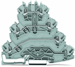 Зажим клеммный проходной 103.5мм размер ячейки 5.2мм на DIN-рейку 1 уровень сечение провода 4мм² 24А 800В термопласт Wago