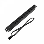 Блок распределения питания для 19" шкафов, горизонтальный, 8 розеток C13, 10A, без выкл, алюм корп, шнур 2м, вилка C14 REXANT Блок распределения питания для 19" шкафов, горизонтальный, 8 розеток C13, 10A, без выкл, алюм корп, шнур 2м, вилка C14 REXANT