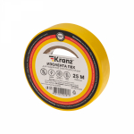 Изолента желтая 19/25м толщина 0,13мм ПВХ KRANZ (5/5/200)