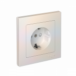 ATLASDESIGN РОЗЕТКА с заземлением со шторками, 16А, в сборе, ЖЕМЧУГ