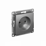 ATLASDESIGN РОЗЕТКА без заземления без шторок, 16А, механизм, СТАЛЬ