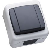 Выключатель 1кл о/у серый с пружинным зажимом IP44 Nemliyer plus Makel (1/12/120)