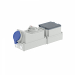 Розетка настенная с механической блокировкой и DIN-рейкой на 6 модулей IP44 32A 2P+E 230В