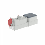 Розетка настенная с механической блокировкой и DIN-рейкой на 6 модулей IP44 16A 3P+E 400В