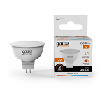 Лампа светодиод 9Вт 12В GU5,3 3000К 680Лм MR16 Gauss Elementary (1/10/100) Лампа светодиод 9Вт 12В GU5,3 3000К 680Лм MR16 Gauss Elementary (1/10/100)