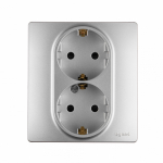 Розетка 2гн с З/К шторки с/у алюминий безвинт.клем. в сборе 16А Etika Legrand (1/10) Розетка 2гн с З/К шторки с/у алюминий безвинт.клем. в сборе 16А Etika Legrand (1/10)