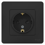 Розетка 1гн с З/К шторки с/у антрацит 16А Blanca Systeme Electric