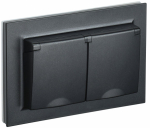 Розетка 2гн с З/К с крыш. шторки с/у черный в сборе 16А IP44 РСбш12-3-44-БрЧ BRITE IEK (1/10/100) Розетка 2гн с З/К с крыш. шторки с/у черный в сборе 16А IP44 РСбш12-3-44-БрЧ BRITE IEK (1/10/100)