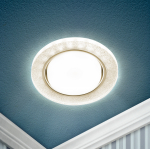 Встраиваемый светильник со светодиодной подсветкой ЭРА DK LD51 CH/SHSL GX53 хром серебро