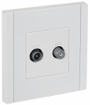 Розетка 2гн ТВ+спутник TV+SAT с/у белый FP238 FORTE&PIANO IEK (1/10/100)