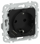 FLITE Роз.с з/к/ш 16А USB AC 20Вт РСЮшс11-0-ФлЧ чер. IEK FLITE Роз.с з/к/ш 16А USB AC 20Вт РСЮшс11-0-ФлЧ чер. IEK