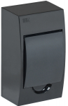 Бокс ЩРН-П-4мод настен пласт чер (дв.прозр) IP41 KREPTA IEK (1/20)