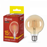 Лампа светодиодная LED-GL125-deco gold 15Вт 230В E27 3000K 1390Лм золотистая IN HOME