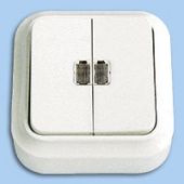 Выключатель 2кл с подсв о/у белый IP20 Пралеска Беларусь (1/90) Выключатель 2кл с подсв о/у белый IP20 Пралеска Беларусь (1/90)