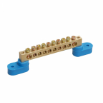 Шина "N" нулевая 8x12мм 10/2 (10 групп/крепеж по краям) с двумя угловыми изоляторами (10 шт/уп) Промрукав