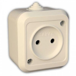 Розетка 1гн без З/К о/у крем 16А IP44 Nemliyer Makel (1/10/100)