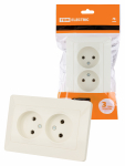 Розетка 2гн без З/К с/у крем 10А Ильмень TDM Розетка 2гн без З/К с/у крем 10А Ильмень TDM