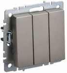 Выключатель 3кл с/у шампань механизм ВС10-3-0-БрШ BRITE IEK (1/10/100) Выключатель 3кл с/у шампань механизм ВС10-3-0-БрШ BRITE IEK (1/10/100)