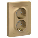 Розетка 2гн с З/К шторки с/у титан 16А Blanca Systeme Electric