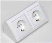 Розетка угловая 2гн с З/К с/у белый 16А Стиль Беларусь (1/35)