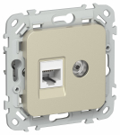 FLITE Роз. 2-я RJ45/TV кат.5Е UTP РКТВ5е-2-0-ФлШ шам. IEK FLITE Роз. 2-я RJ45/TV кат.5Е UTP РКТВ5е-2-0-ФлШ шам. IEK