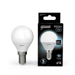 Лампа светодиод 9,5Вт Шар Е14 4100К 950Лм матовая Gauss Black (1/10/100) Лампа светодиод 9,5Вт Шар Е14 4100К 950Лм матовая Gauss Black (1/10/100)