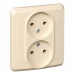 Розетка 2гн без З/К с/у крем 16А Этюд Systeme Electric (1/20) Розетка 2гн без З/К с/у крем 16А Этюд Systeme Electric (1/20)