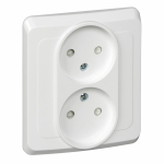 Розетка 2гн без З/К шторки с/у белый 16А Этюд Systeme Electric Розетка 2гн без З/К шторки с/у белый 16А Этюд Systeme Electric