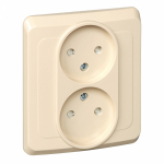 Розетка 2гн без З/К шторки с/у крем 16А Этюд Systeme Electric Розетка 2гн без З/К шторки с/у крем 16А Этюд Systeme Electric