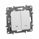 Выключатель 2кл с подсв с/у белый механизм Etika Legrand (1/10/100) Выключатель 2кл с подсв с/у белый механизм Etika Legrand (1/10/100)