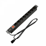 Блок распределения питания для 19" шкафов, горизонтальный, 8 розеток СЕЕ 7/4, 10A, выкл, алюм корп, шнур 2м, вилка C14 REXANT Блок распределения питания для 19" шкафов, горизонтальный, 8 розеток СЕЕ 7/4, 10A, выкл, алюм корп, шнур 2м, вилка C14 REXANT