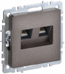 Розетка 2гн комп+ТФ RJ45+RJ11 с/у темная бронза механизм кат.5е РК/Т12-БрТБ BRITE IEK (1/10/100)