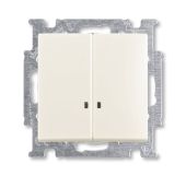 Выкл 2-клавиш. с подсветкой LED мех-м с накладкой 10А 220-250В с/у белый глянц. IP20 ABB Basic 55 Выкл 2-клавиш. с подсветкой LED мех-м с накладкой 10А 220-250В с/у белый глянц. IP20 ABB Basic 55