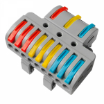 Клемма СМК 3x3D проxодная разветвительная 3 полюса на DIN-рейку (0,08-4 мм²) (1 ввод, 3 вывода на полюс) серая (15 шт/уп) REXANT
