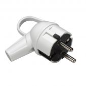 Вилка угловая с кольцом с З/К белая 16А Makel (1/125/500)