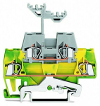 Зажим клеммный проходной 64мм размер ячейки 5мм на DIN-рейку 2 уровня сечение провода 2.5мм² 20А 500В термопласт Wago