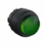 Фронтальная часть нажимной кнопки цвет зеленый с круг. линзой, DKC