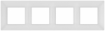 Рамка для розеток и выключателей ЭРА Elegance 14-5004-01М на 4 поста, белый матовый Рамка для розеток и выключателей ЭРА Elegance 14-5004-01М на 4 поста, белый матовый