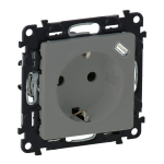 Розетка 1гн с З/К+USB с/у алюминий механизм 16А Valena LIFE Legrand