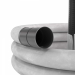 Труба гибкая двустенная дренажная д.160мм с геофильтром, класс SN6, перфорация 360 град., цвет черный ДКС