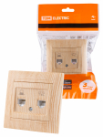 Розетка 2гн комп+ТФ RJ45+RJ11 с/у сосна в сборе кат.5е Лама TDM Розетка 2гн комп+ТФ RJ45+RJ11 с/у сосна в сборе кат.5е Лама TDM