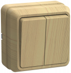 Выключатель 2кл о/у сосна IP20 ВС20-2-0-ОС Октава GENERICA IEK (1/36/432)