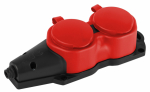 Колодка 2гн с З/К красная каучук с крышкой IP44 KX-2e-RED-IP44 ЭРА (1/80)