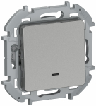 Выкл. 1кл. подсв 1L 10АХ б/к 6736121 алюм. INSPIRIA IEK