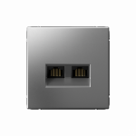 ARTGALLERY РОЗЕТКА двойная компьютерная RJ45+RJ45, кат. 5е, механизм, СТАЛЬ ARTGALLERY РОЗЕТКА двойная компьютерная RJ45+RJ45, кат. 5е, механизм, СТАЛЬ