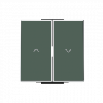 Клавиша двойная нажимная (кнопка) для жалюзийного выкл. пластик зеленый матовая IP20 ABB