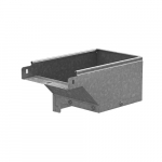 Поворот вертикальный вниз левый к лотку 150х50, толщ. 1,0 мм, гор. цинк Поворот вертикальный вниз левый к лотку 150х50, толщ. 1,0 мм, гор. цинк