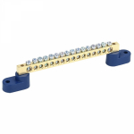 Шина "N" нулевая 8x12мм 18/2 (18 групп/крепеж по краям) с двумя угловыми изоляторами (10 шт/уп) Промрукав