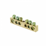 Шина PEN земля-ноль ШНИ 6х9 6-отверстий крепеж по центру латунь EKF PROxima (10/500)