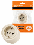 Розетка 2П+З 16А 250В сл. кость «Виви» TDM Розетка 2П+З 16А 250В сл. кость «Виви» TDM